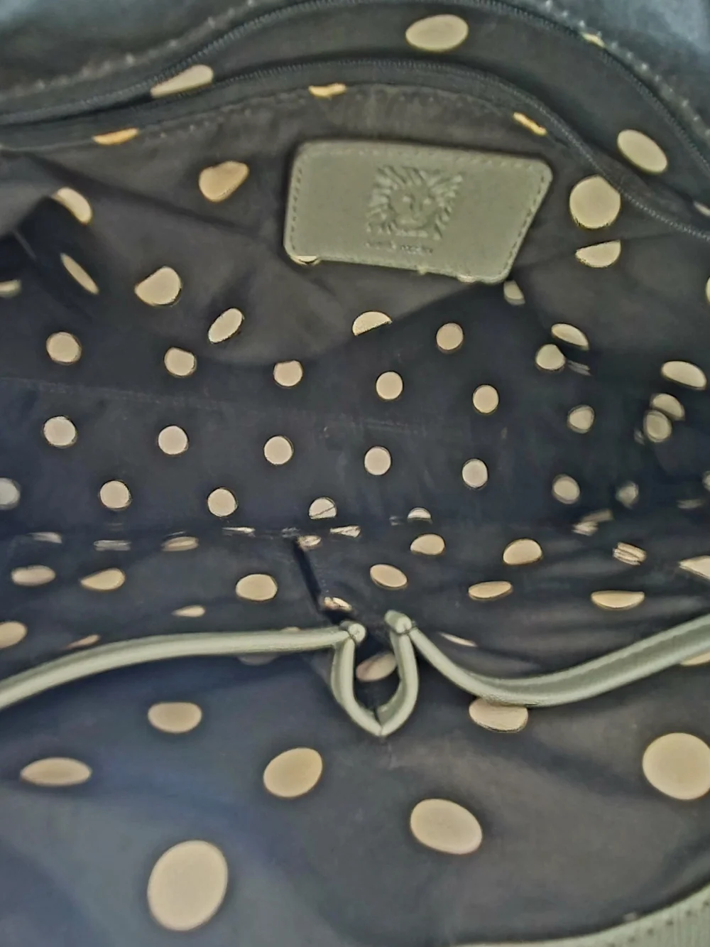 Anne Klein Gray Dome Satchel with Gold-Tone Hardware